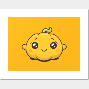 Cute Kawaii Pumpkin Posters and Art